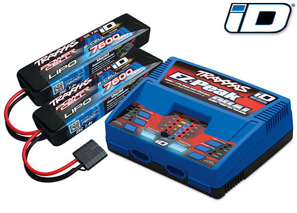 Completer Pack: Dual iD Charger & 2x 7600mAh 2S LiPo Batteries