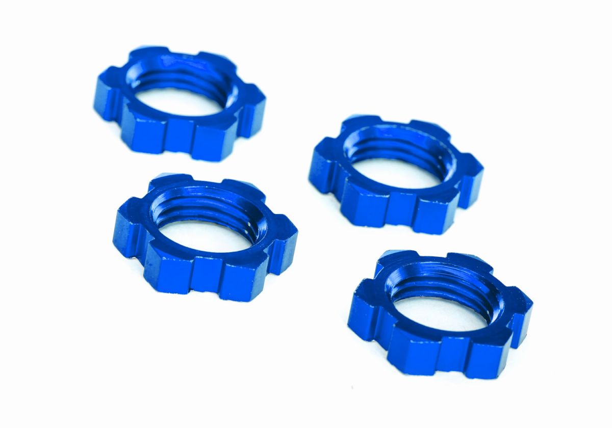 Splined Wheel Nuts 17 mm, Aluminium Blue (4) – X-Maxx / XRT